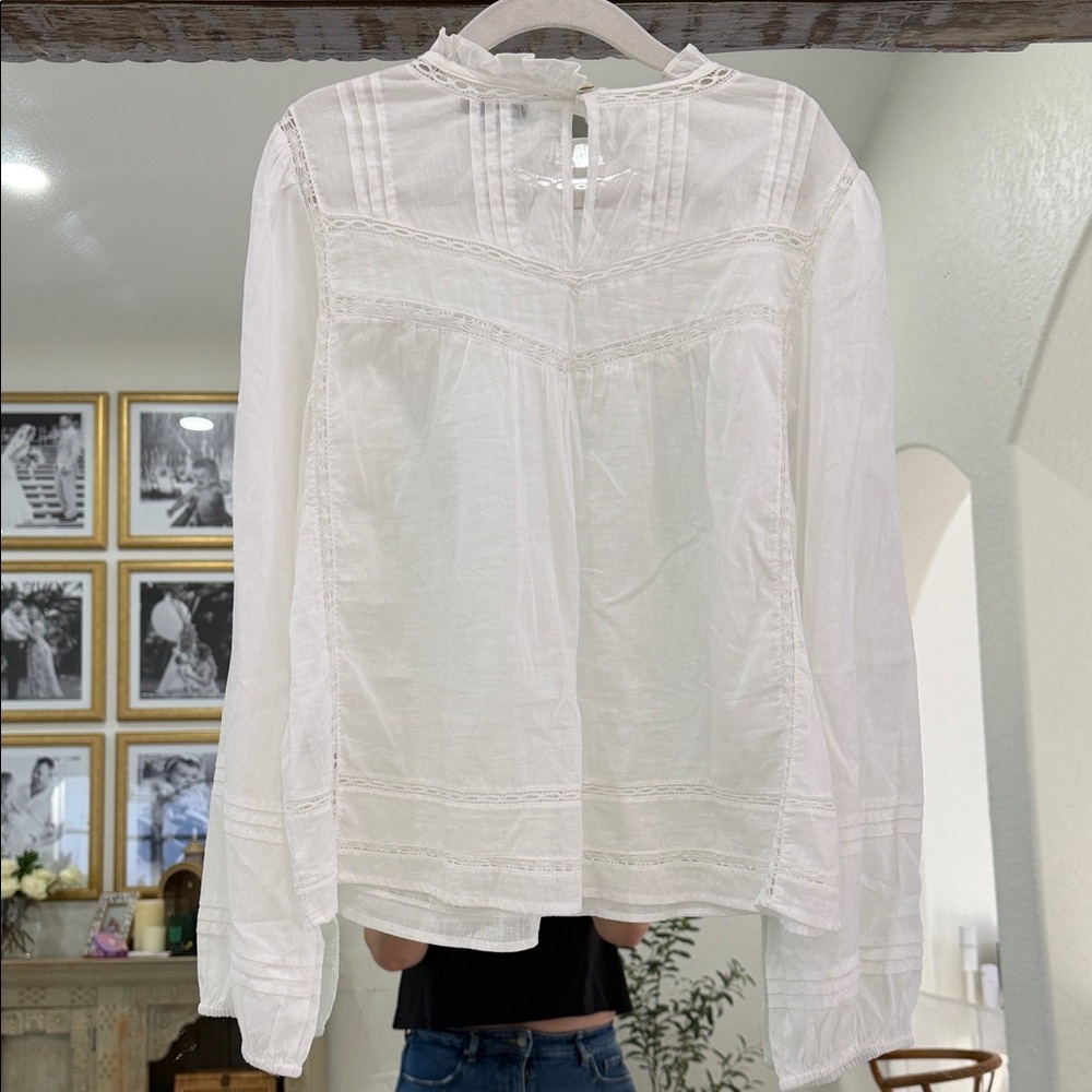 Rails 100% Cotton White Women's Blouse with Delicate Details - Picture 13 of 14